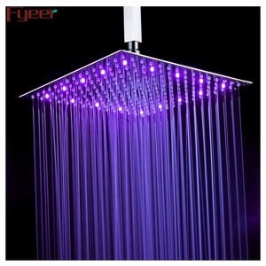 Fyeer 16 Inch Hydro <strong>Power</strong> Ultrathin SUS304 Stainless Steel square Rain <strong>Shower</strong> <strong>Head</strong> Led - Product Image 2