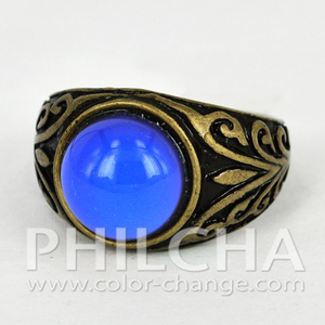 แฟชั่นเปลี่ยนสีเครื่องประดับโบราณ Bronze รอบหินอารมณ์แหวน - Product Image 5