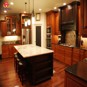 Villa <span class=keywords><strong>armadi</strong></span> da cucina in legno massiccio in vendita a buon mercato in legno di ciliegio cucina mobili - Product Image 3