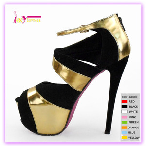 peep toe de lujo de oro vestido de lujo plataforma mujeres tacones altos grandes damas de gran tamaño de moda bombas - Product Image 2