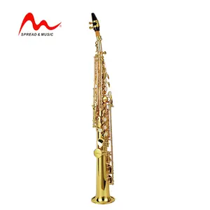 B-ouro lacquer saxofone soprano bronze plana vento instrumento SS-1