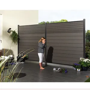 outdoor waterproof wpc wood plastic composite garden fence wholesale exterior private fence panel price