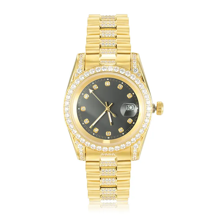 De China, venta al por mayor moda 18k chapado en oro de acero inoxidable pulsera de cuarzo relojes de hombres de lujo