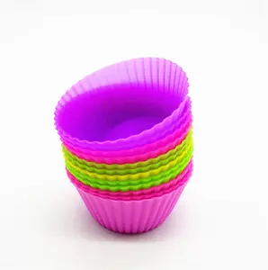 Benhaida 100% Lớp Thực Phẩm Đẩy Ra Muffin Silicone Baking Cup, Cupcake Liners BPA Free