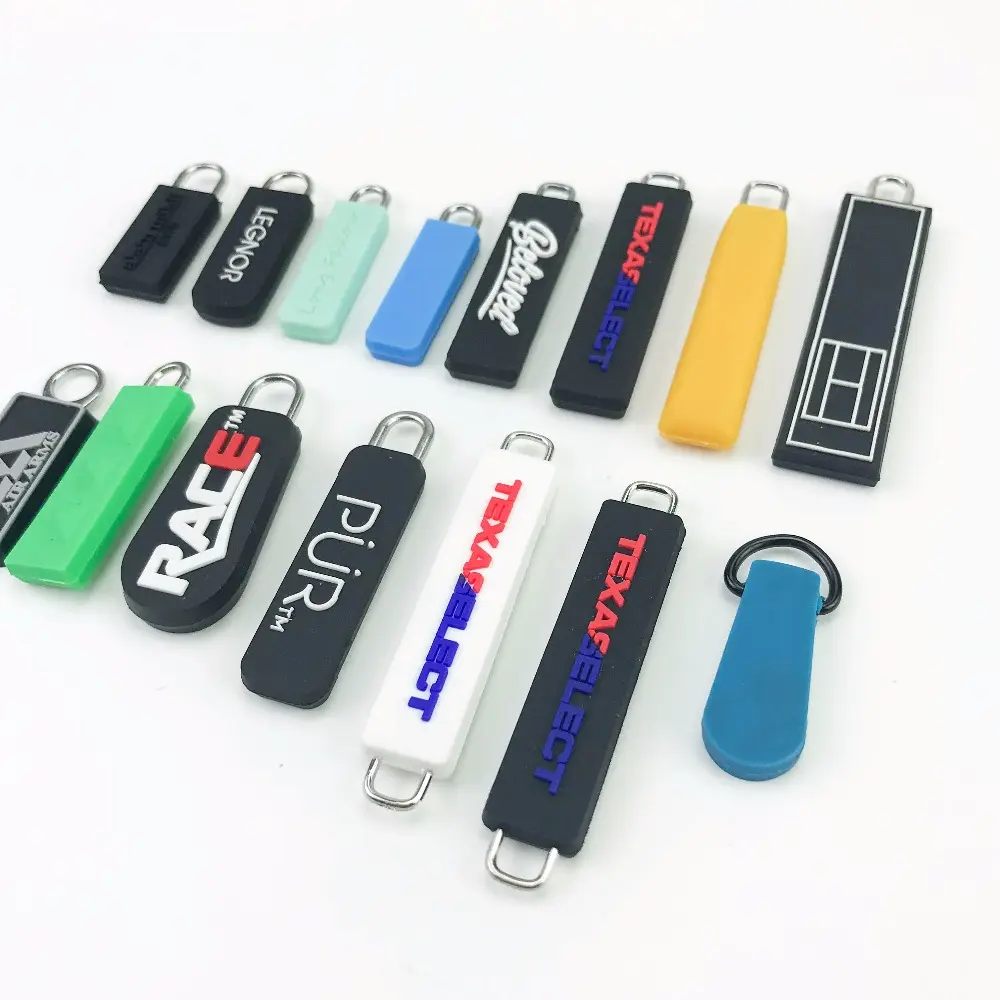 custom decorative rubber zipper pulls custom silicone zipper pull tabs