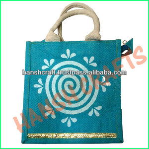 Eco-Friendly Laminated Jute Shopping <b>Bags</b> with Handles | Advertising Tote <b>Bags</b>, Durable <b>Reusable</b> Custom Print <b>Bags</b> for Bulk Use - Product Image 1