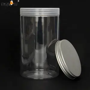 32 盎司大透明空塑料储存罐与盖子耐用的圆形食品级气密容器