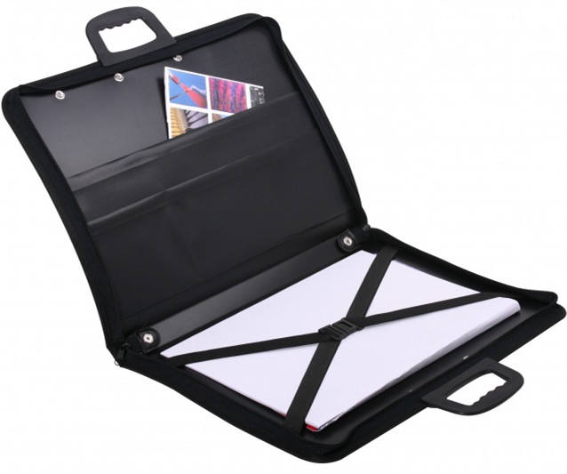 Three Different Sizes A1 A2 A3 Black Refillable Drafting Poster Storage Bag  PU Leather Art Portfolio