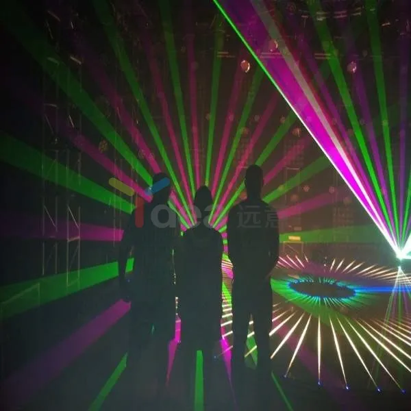 คุณภาพสูง DJ Club Theater 5000 มิลลิวัตต์ 10 วัตต์ที่มีประสิทธิภาพเลเซอร์ RGB Light