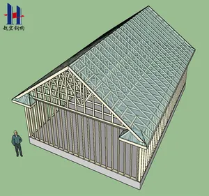 Gable space frame steel truss structure for warehouse/shed/workshop