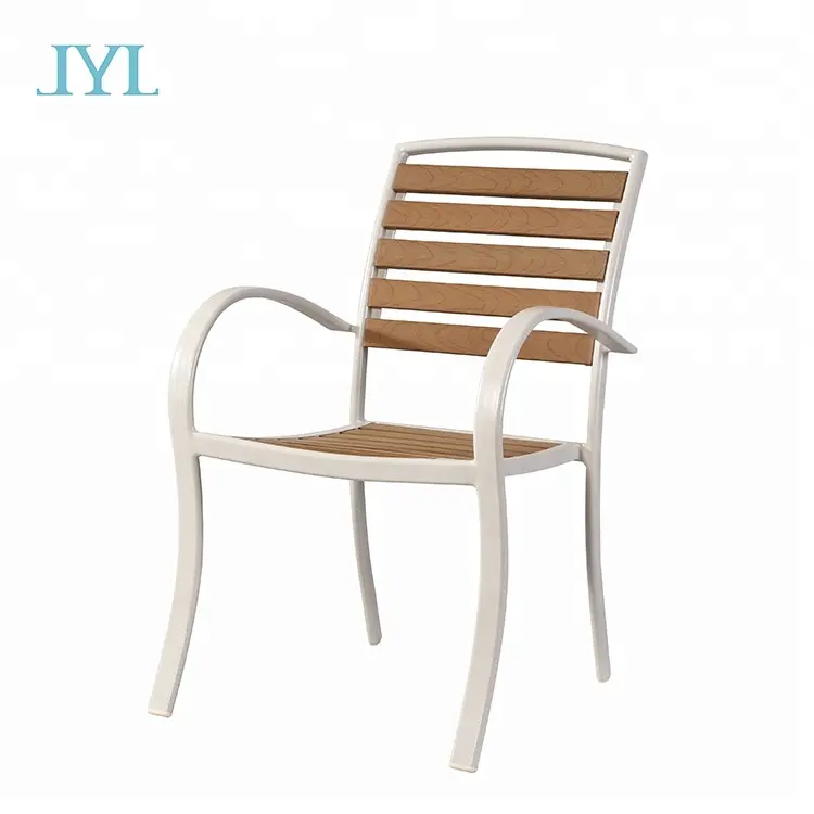 Baixo preço alumínio wpc cadeira ao ar livre plástico madeira teca jardim cadeira Cast Aluminum Chair