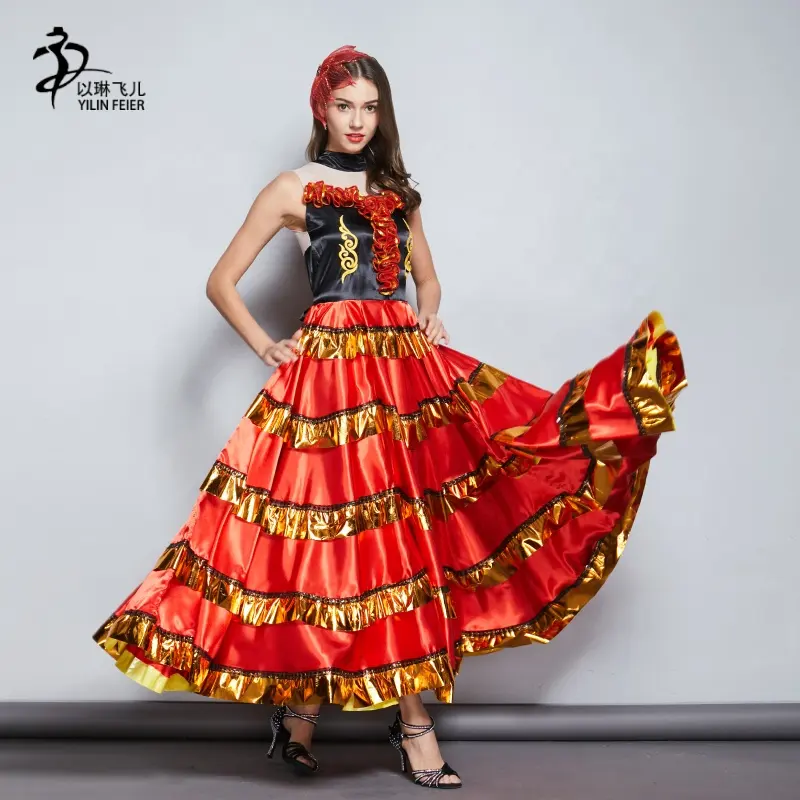 Vestido Flamenco traje chica español baile Flamengo apertura vestido de baile