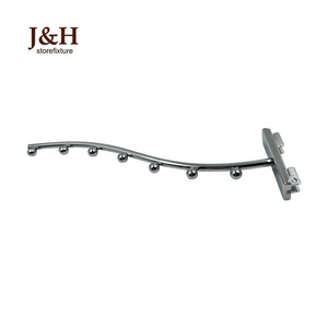 J & H Storefixture Logam Krom Air Terjun 7-Bead Ditekuk Gantung Display Hook untuk Tiang Tegak - Product Image 6
