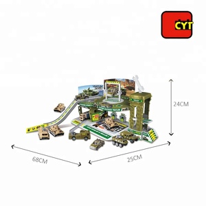 Set <span class=keywords><strong>Giocattolo</strong></span> <span class=keywords><strong>Garage</strong></span> Parcheggio per Veicoli Militari in Metallo Pressofuso con Auto Ferroviarie per Bambini - Product Image 5
