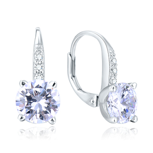 <span class=keywords><strong>POLIVA</strong></span> mejor venta caliente reina de la moda de Plata de Ley 925 chapado en oro blanco diamante CZ eternidad Banco ronda pendiente - Product Image 1
