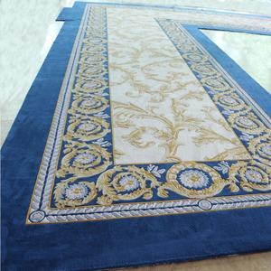 Moquette murale en laine bleu marine à motif floral <span class=keywords><strong>d</strong></span>écoupé, utilisée pour les hôtels, en coton européen, toile de coton personnalisée - Product Image 2