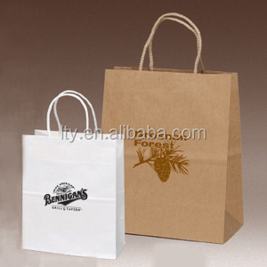 Respetuoso del medio ambiente personalizado trenzado marrón bolsa de papel kraft - Product Image 6