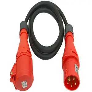 Distribución de energía extensor de Cable AC 16A 380 V 3 P + N + cable de extensión de alimentación IEC 60309 16A (M) IEC 60309 16A (F)