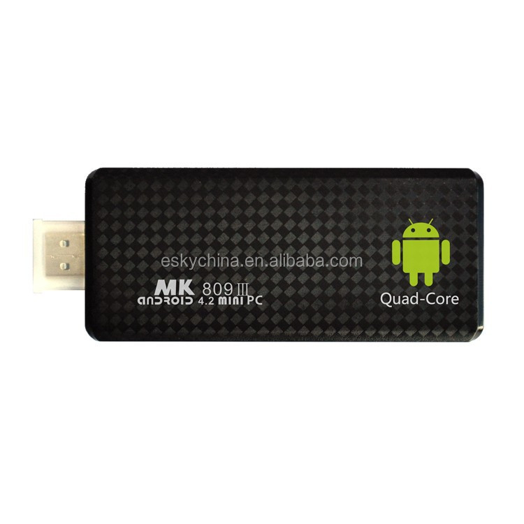 Mk809iii Android 4.2 RK3188 Quad Core Mini PC USB WiFi Bluetooth Smart TV caja