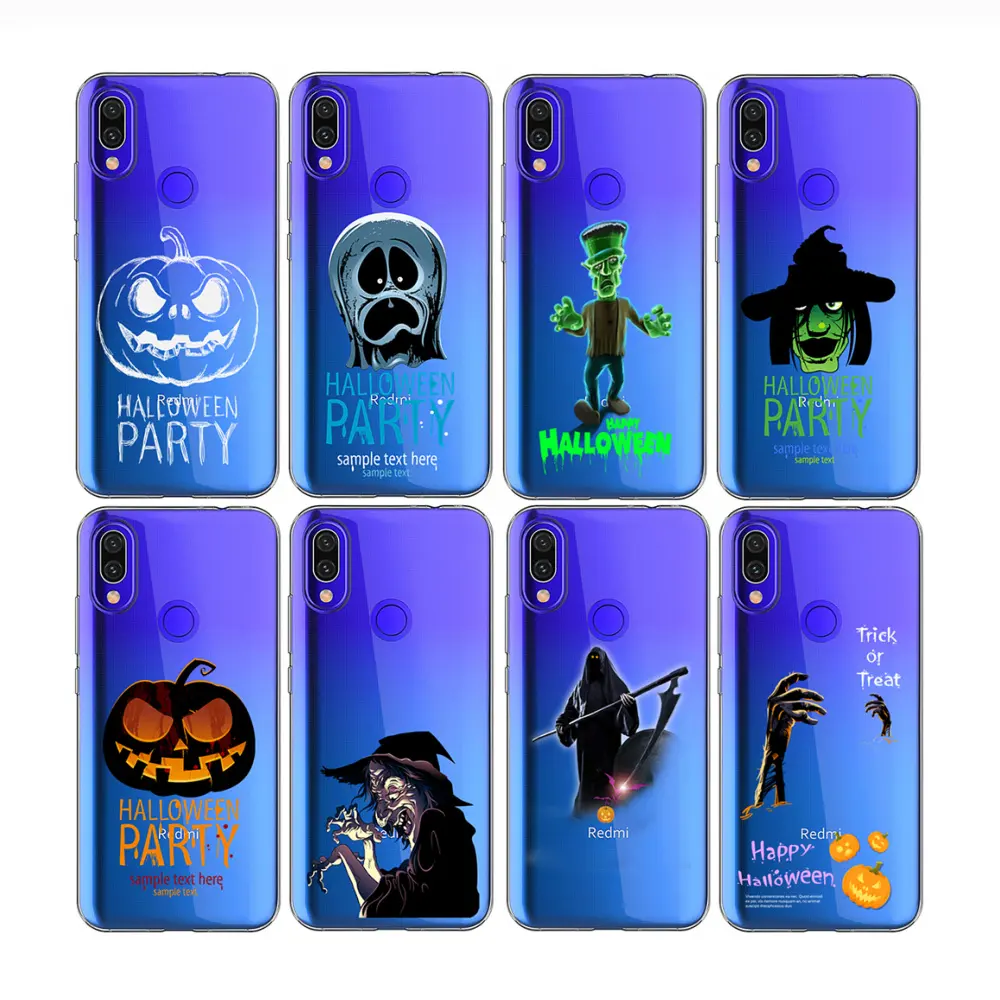 Halloween party pumpkin designs TPU Mobile Phone Case For xiaomi redmi Y3 K20 S2