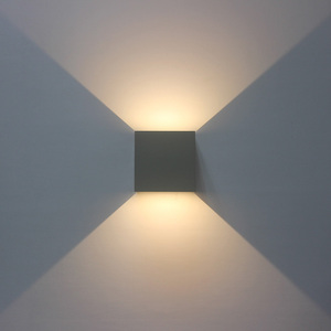Gray IP65 Adjustable Wall-mounted LED Wall Lamp Outdoor <strong>Cube</strong> Sconce <strong>Lighting</strong> - Product Image 1