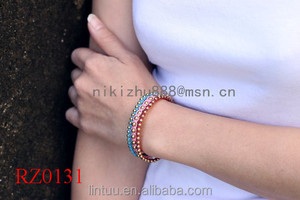 Campana de bronce de tejido multicapa granos de la resina del brazalete de la pulsera para la señora - Product Image 3