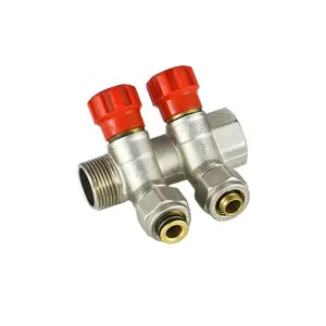 2 ways Brass water exhaust manifold for floor heating system