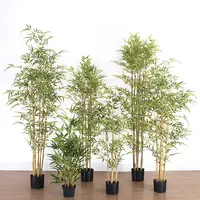 Künstliche Bambus pflanzen Bonsai Baum künstliche Pflanzen Kunststoff im Freien künstlichen Bambus baum Seiden zaun