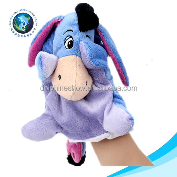 High quality plush donkey hand puppet