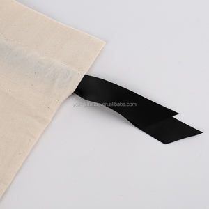 Sac en <span class=keywords><strong>coton</strong></span> mousseline avec cordon de serrage et ruban gros-grain - Product Image 5