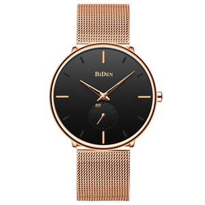 Montres à quartz BIDEN, <span class=keywords><strong>mouvement</strong></span> <span class=keywords><strong>japonais</strong></span>, <span class=keywords><strong>montre</strong></span> pour homme, bracelet en acier inoxydable noir, montres-bracelets de style business, horloge 0124 - Product Image 2
