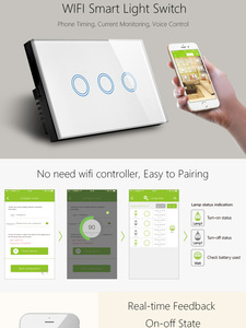 Prodotti intelligenti in stile MakeGood US Tuya Wifi Wireless 3Gang piastra interruttore luce 2.4G dispositivi per la casa intelligente 802.1b/g/n - Product Image 5