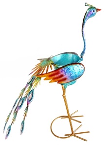 <span class=keywords><strong>In</strong></span> <span class=keywords><strong>ferro</strong></span> <span class=keywords><strong>battuto</strong></span> per esterni decorazione del giardino forma di animale Del metallo Del Pavone Pentole - Product Image 2