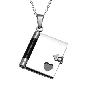 Fornitore della cina personalizzato semplice Argento Oro Libro In Acciaio Inox Ciondolo Cuore <span class=keywords><strong>Collana</strong></span> - Product Image 2