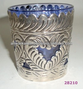 Vente en gros indienne : Bougeoirs décoratifs en verre et laiton, faits à la main, écologiques, imprimés sérigraphiés, pour bougies chauffe-plat, pour la saison de Noël et la maison - Product Image 2