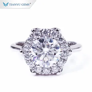 Tianyu gems custom jewelry a bit of a snowflake Moissanite Engagement Rings