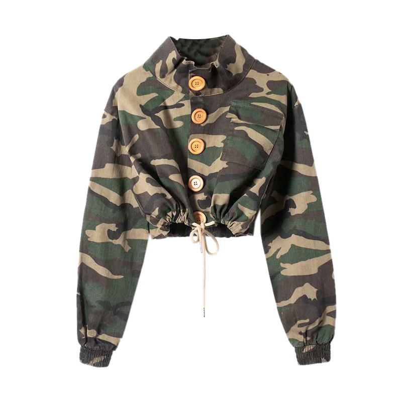 Camouflage Jacket Plus Size Army Fatigue Shirt Camo Jacket Vintage