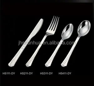 Bạc Tráng Đuôi Cá Nhựa Dao Kéo/Dùng Một Lần PS Nhựa Flatware/Knife Fork Spoon