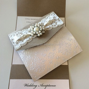 Elegante Invito Vintage con Nastro, Biglietto d'Invito di Alta Qualità per Matrimonio - Product Image 1