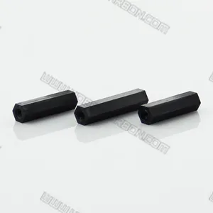 Espaçadores de plástico rosqueados, macho preto m3 e fêmea, suporte de nylon para pcb