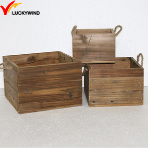 Customized 3 Pieces Nature Finish Distressed Vintage <strong>Apple</strong> Pine Wood Vegetable <strong>Crates</strong> <strong>for</strong> <strong>Sale</strong> With Metal Handle - Product Image 6