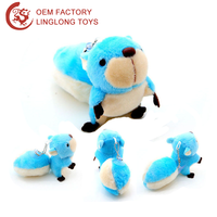 Personnalisé PP Coton Peluche Écureuil Porte-clés Poupée Bleu Animal En Peluche Suspendu Jouet & Sac À Main Pendentif avec Longue Queue
