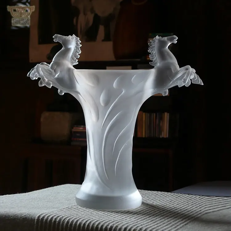 Luxury Handmade Crystal Mubkhar Horse Vase Wedding Decorative Centrepiece