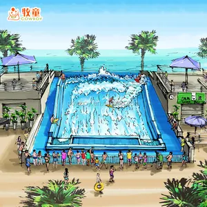 Fibra flowrider parque acuático piscina de surf flujo jinete fabricante