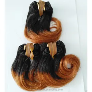 Venta caliente de extensión de cabello humano ondulado corto 6 "pulgadas de pelo brasileño virgen tejido Ombre Color 1B 30