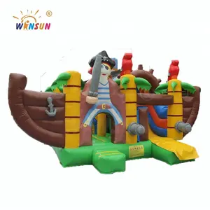 Anak-anak Bermain Outdoor Inflatable Bouncer Melompat Puri dengan Slide Komersial Inflatable Bouncer Slide