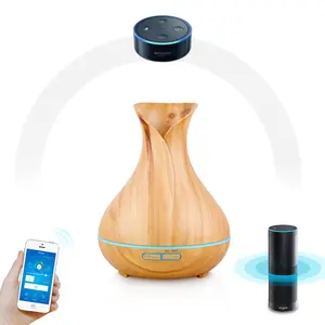 Smart Wood Ultrasonic Nebulizer Essential Air Humidifier Remote Aromatherapy Lamp App Control Aroma Oil Diffuser Wifi