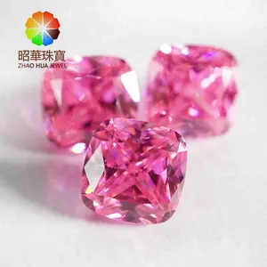 Raw material is imported from USA / loose gemstone pink dark CZ cushion cut cubic zirconia AAAAA cubic zirconia10*10mm