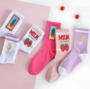 नई महिला ट्यूब ने जापानी संस्करण स्कूल लड़की किशोर कैक्टस मून स्ट्रॉबेरी मोजे - Product Image 2