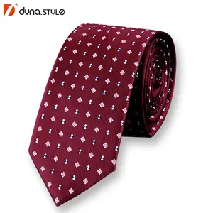 100% 纯真丝编织经典流行格子圆点时尚领带